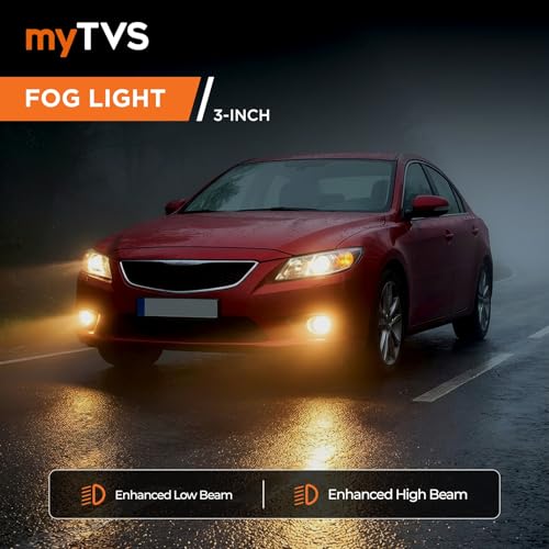 myTVS 110W 3-Inch Tri-Color Projector Fog Light | Dual Beam (High/Low), IP67 Waterproof, Pure white, Warm white and Golden yellow| German Technology | 2-Year Warranty | Universal Fit for All Cars - Image 5