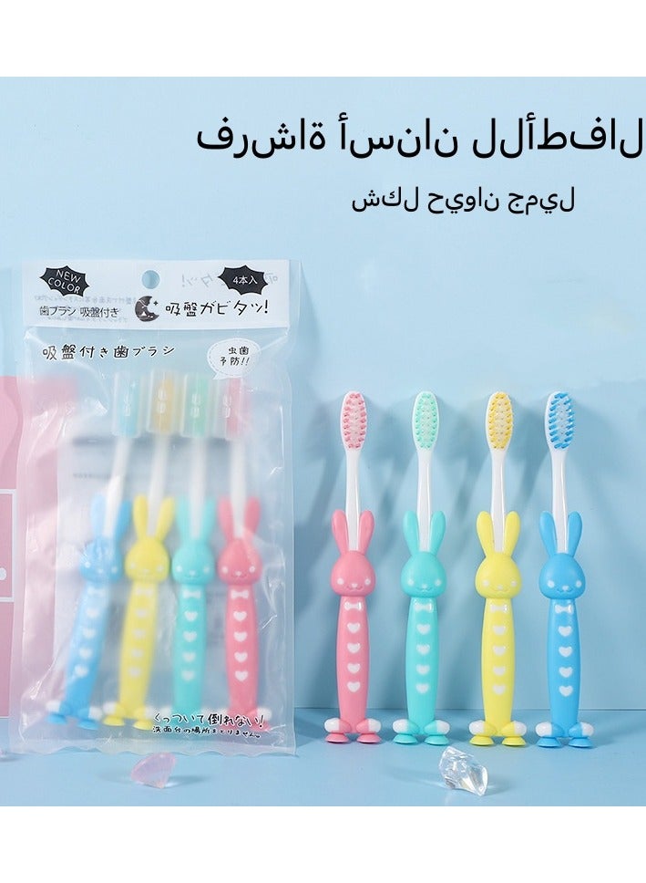 8-Piece set of Children's Toothbrush, Children's Soft Toothbrush, Animimal Shape Manual Toothbrush, Suitable for Boys Girls Toothbrush 2-10 Years(8 Colors) - Image 3