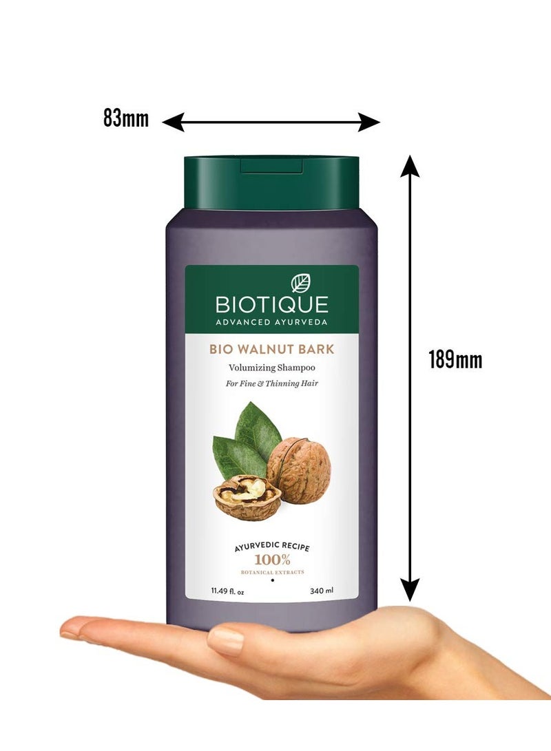 Biotique Bio Walnut Volume and Bounce Shampoo and Conditioner  For Fine and Thinning Hair Volumizing Shampoo for Thin Hair 100% Botanical Extracts 340ml - Image 2
