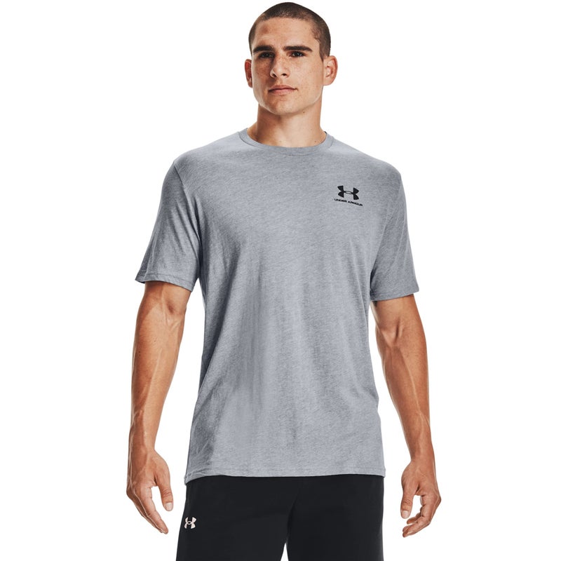 Under Armour Men's Sportstyle Left Chest Short-Sleeve T-Shirt , Steel Light Heather (036)/Black , Large - Image 1