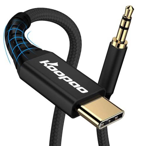 KOOPAO USB C to 3.5mm Audio Aux Jack Cable, Type C to 3.5mm Headphone Stereo Cord Car Compatible with iPhone 15 16Pro Max, Galaxy S24 S23 S22 S21, iPad Pro, Pixel 4 5XL -3.3Ft - Image 1