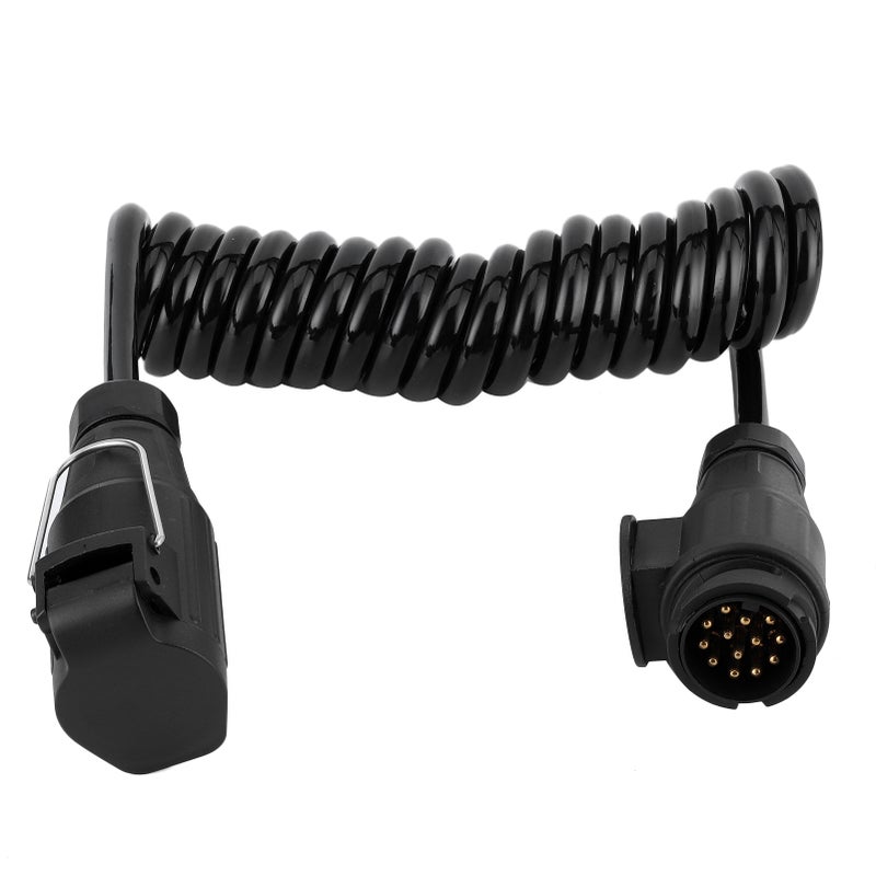 13Pin to 13Pin Adapter Cable Trailer Plug Extension Spring Cord for Car Caravan RV - Image 1