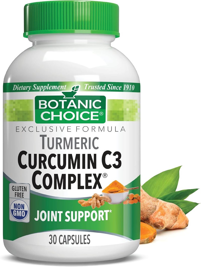 Botanic Choice Curcumin C3 Complex with Bioperine  Adult Daily Supplement  30 Pills - Image 1