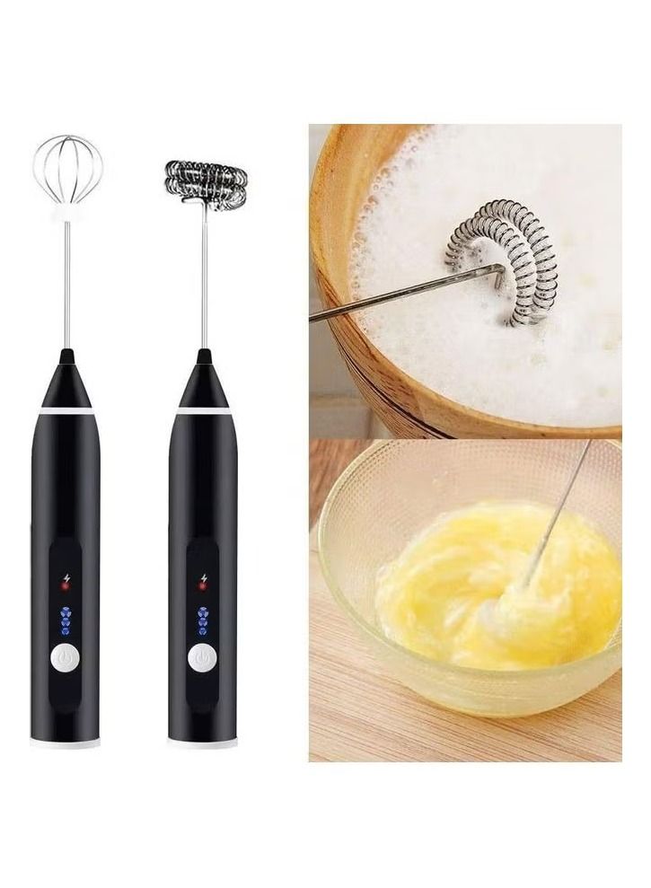 أكاليكس 3-قطعة مزبد الحليب الكهربائية وخفقت مجموعة أسود / فضي - Image 2