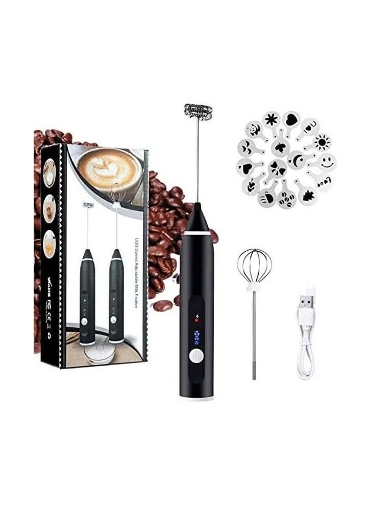 أكاليكس 3-قطعة مزبد الحليب الكهربائية وخفقت مجموعة أسود / فضي - Image 1