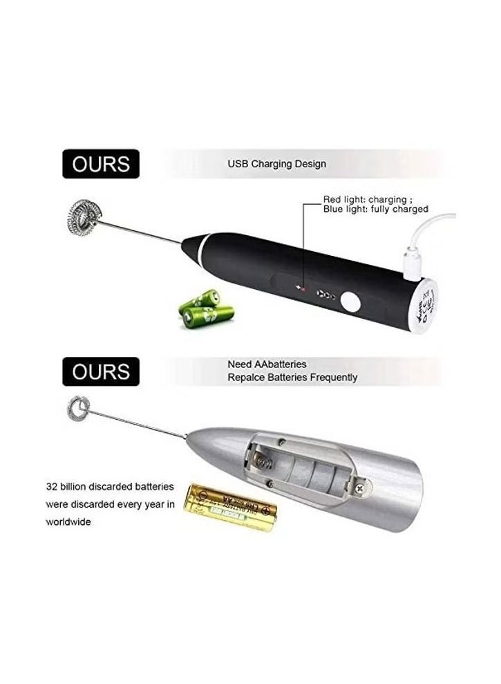 أكاليكس 3-قطعة مزبد الحليب الكهربائية وخفقت مجموعة أسود / فضي - Image 3