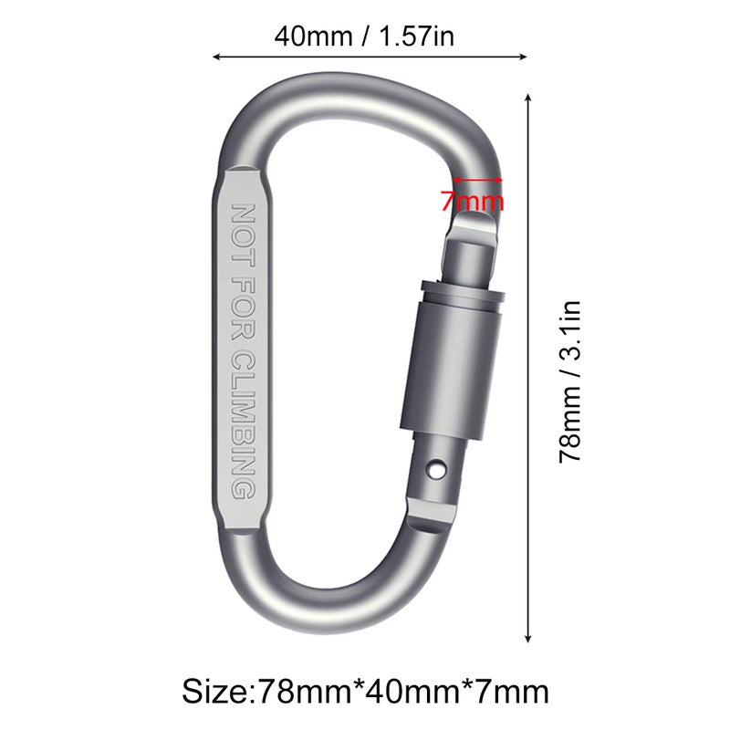 ELEPHANTBOAT® Aluminum Keychain Carabiner Clip 6pcs Spring Gate Hook Secure Gear Carry for Outdoor Use, Smooth Spring Action, Durable Aluminum Build, Handy 6pcs Set - Image 2
