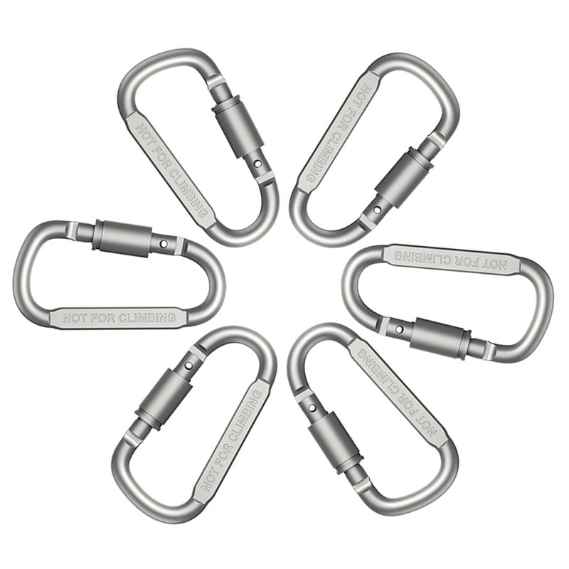 ELEPHANTBOAT® Aluminum Keychain Carabiner Clip 6pcs Spring Gate Hook Secure Gear Carry for Outdoor Use, Smooth Spring Action, Durable Aluminum Build, Handy 6pcs Set - Image 5