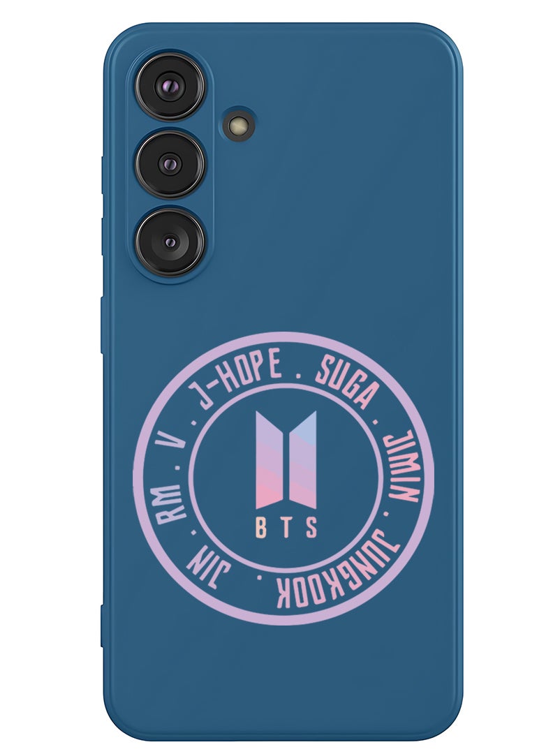 Theodor Protective Slim Fit Case Liquid Silicone Cover with Full Body Protection Anti-Scratch Shockproof Case For Samsung Galaxy S25 (Blue) - BTS sticker - Image 1