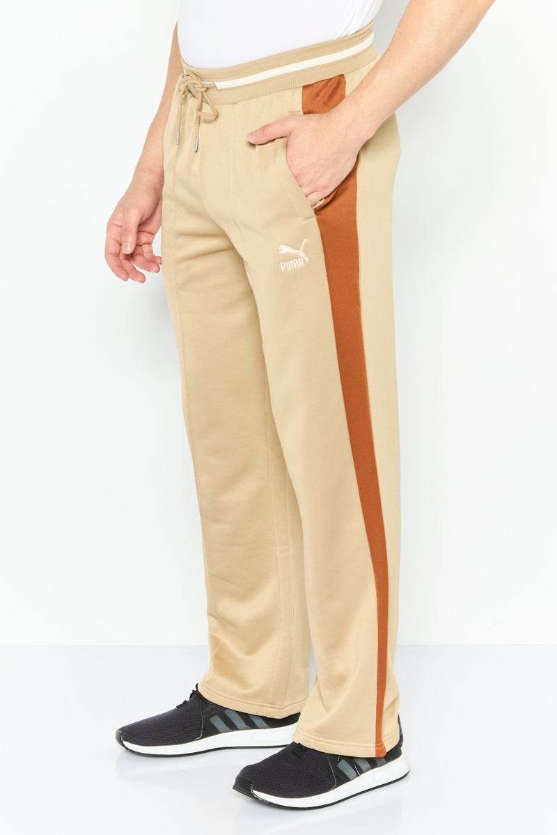 PUMA Men Relaxed Fit Embroidered Logo Training Sweatpant, Tan Combo  - Image 3
