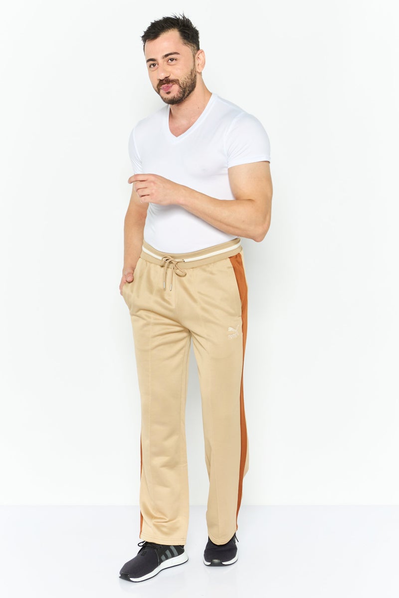 PUMA Men Relaxed Fit Embroidered Logo Training Sweatpant, Tan Combo  - Image 2