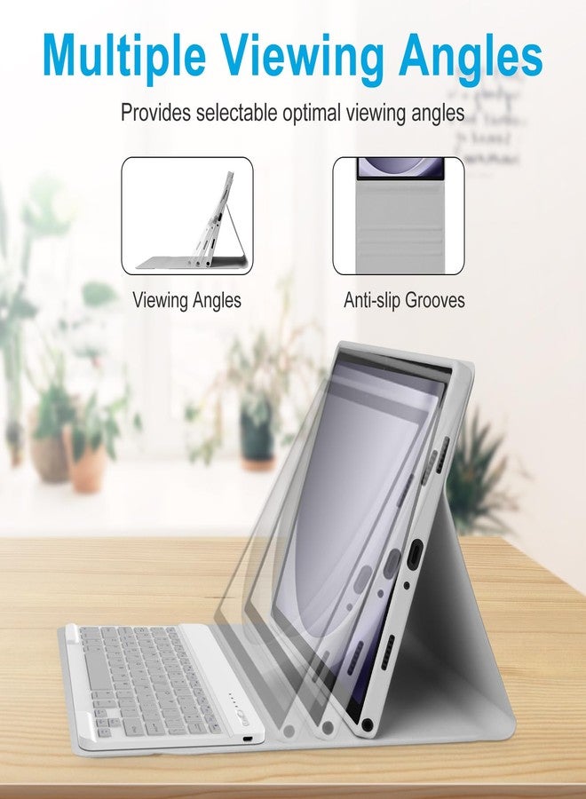 MORECOO for Samsung Galaxy Tab A9 Plus Case with Keyboard 11 inch 2023 (SM-X210/X216/X218), A9 Plus Tablet Case with Detachable Wireless Keyboard, Gray - Image 3
