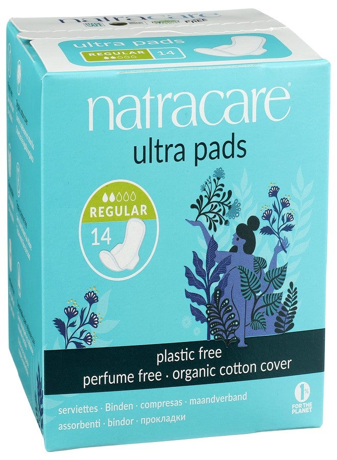 Natracare Slim Fitting Ultra Pads with Wings, Regular, Made with Certified Organic Cotton, Ecologically Certified Cellulose Pulp and Plant Starch (12 Pack, 168 Pads Total - Image 2