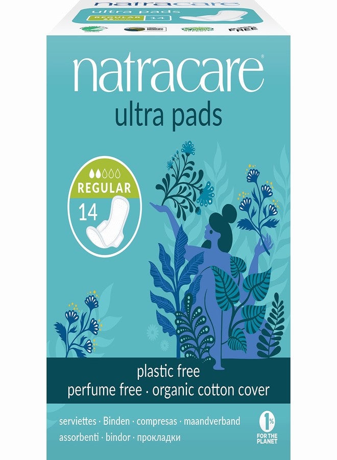 Natracare Slim Fitting Ultra Pads with Wings, Regular, Made with Certified Organic Cotton, Ecologically Certified Cellulose Pulp and Plant Starch (12 Pack, 168 Pads Total - Image 1