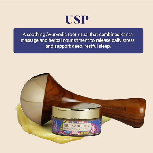 Ohria Ayurveda Foot Massage Ritual | Kansa Foot Massage Wand & Amrit Ras Foot Balm | Relaxing Ayurvedic Foot Care | Hydrates & Soothes Tired Feet | For Men & Women - Image 5