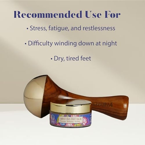 Ohria Ayurveda Foot Massage Ritual | Kansa Foot Massage Wand & Amrit Ras Foot Balm | Relaxing Ayurvedic Foot Care | Hydrates & Soothes Tired Feet | For Men & Women - Image 2