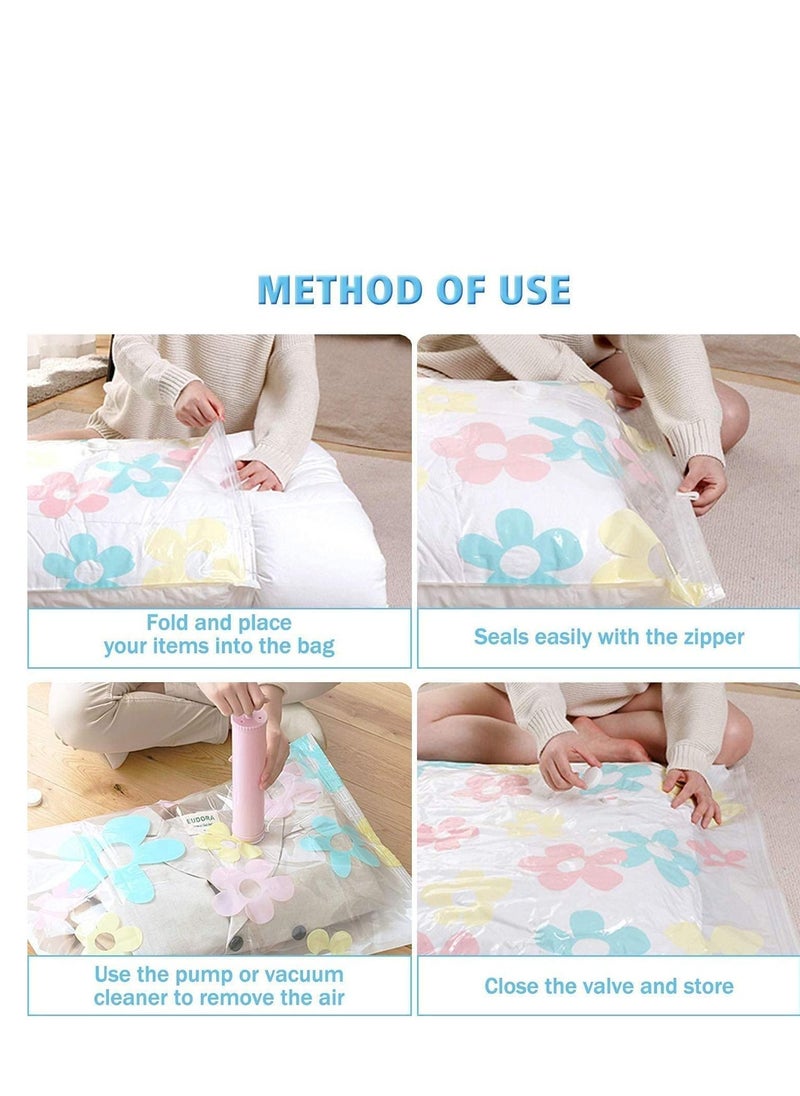 XiuWoo 10 pcs Vacuum Storage Bags for Comforters Blankets Clothes Pillows Travel Space Saver with Hand Pump  - Image 5