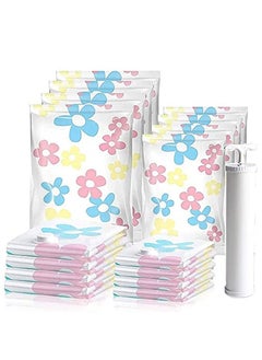 XiuWoo 10 pcs Vacuum Storage Bags for Comforters Blankets Clothes Pillows Travel Space Saver with Hand Pump  - Image 1