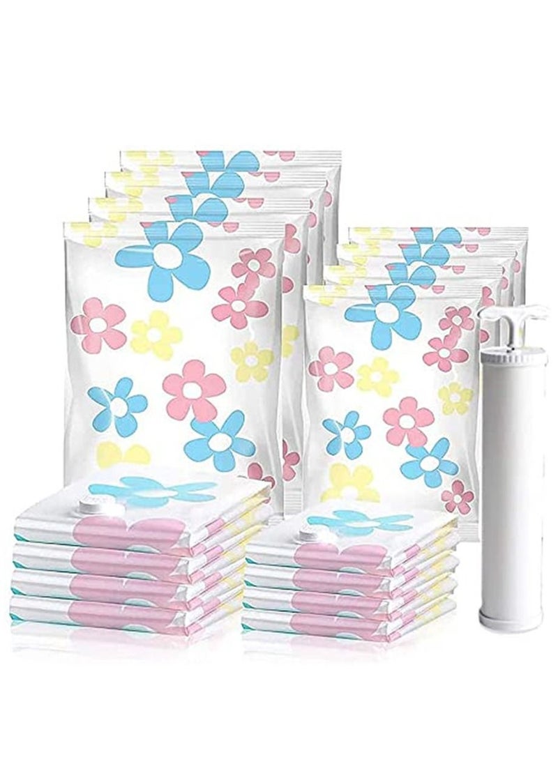 XiuWoo 10 pcs Vacuum Storage Bags for Comforters Blankets Clothes Pillows Travel Space Saver with Hand Pump  - Image 1