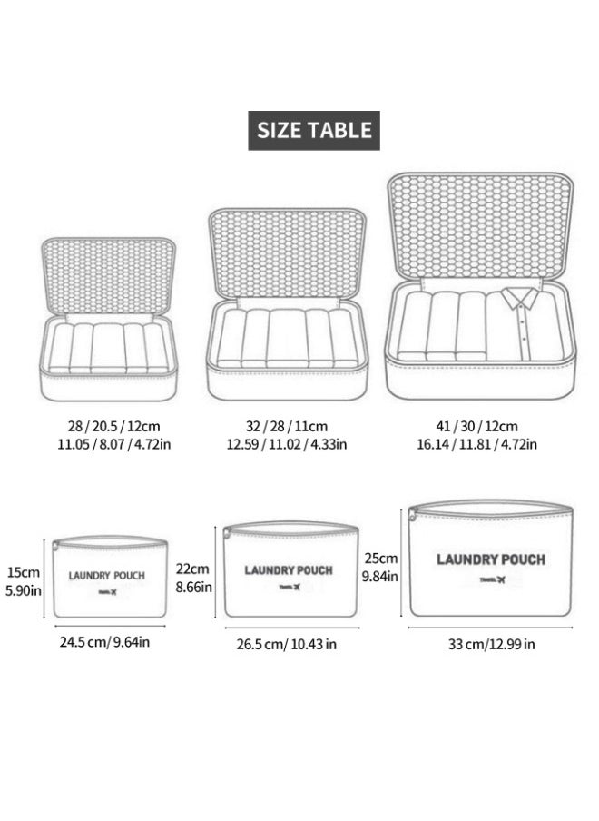 Generic - 6PCS Packing Cubes for Travel Carry On Luggage Organizer Hanging Travel Toiletry Bag Cosmetic Organizer Makeup Pouch Lightweight Travel Essential Bag - Image 1