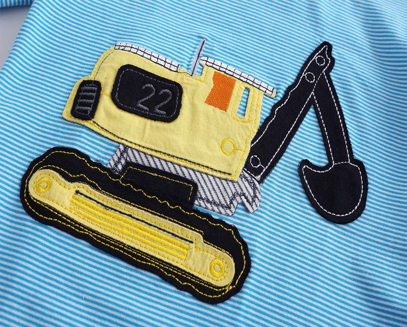 Frogwill Toddler Boys Excavator Long Sleeve Cartoon T Shirts 2t Blue - Image 4