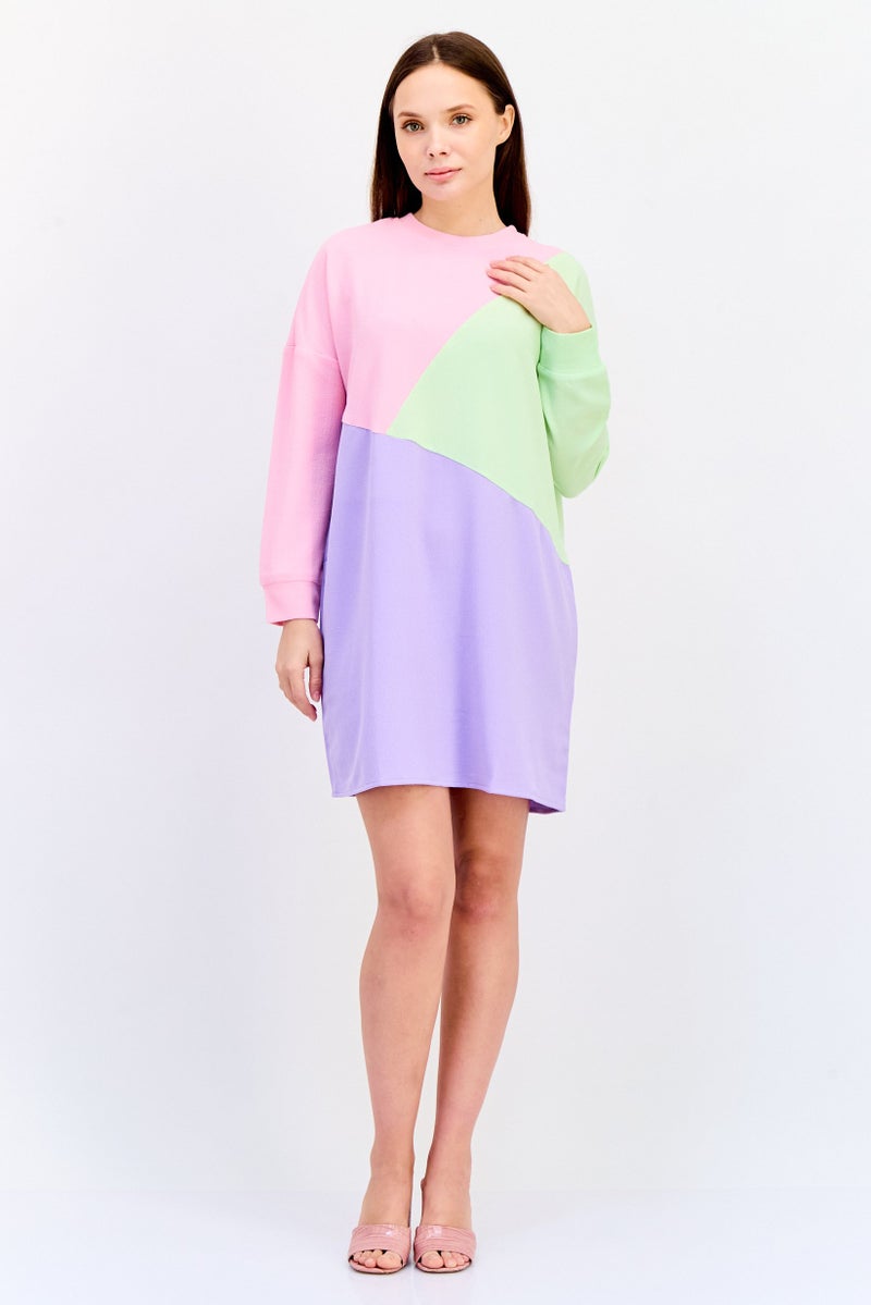 ONLY Women Colorblocked Mini Dress, Multicolor - Image 3