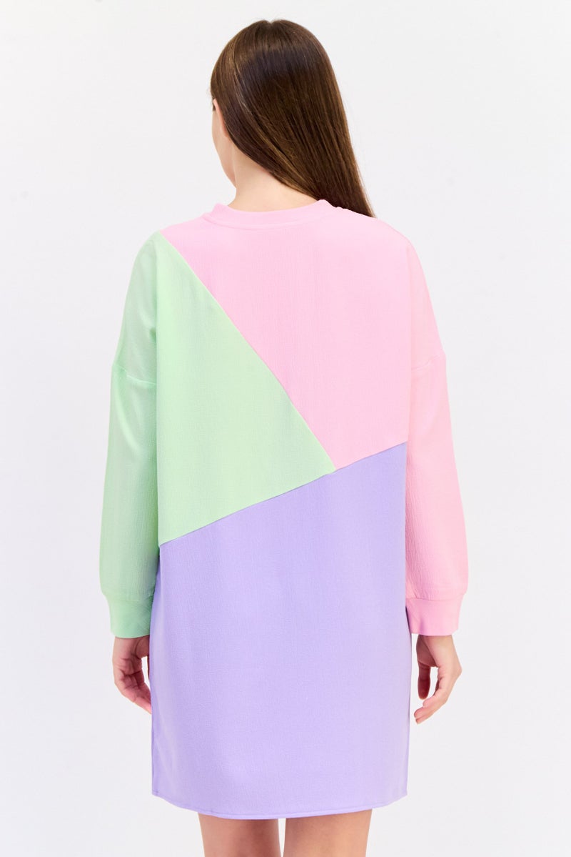 ONLY Women Colorblocked Mini Dress, Multicolor - Image 4