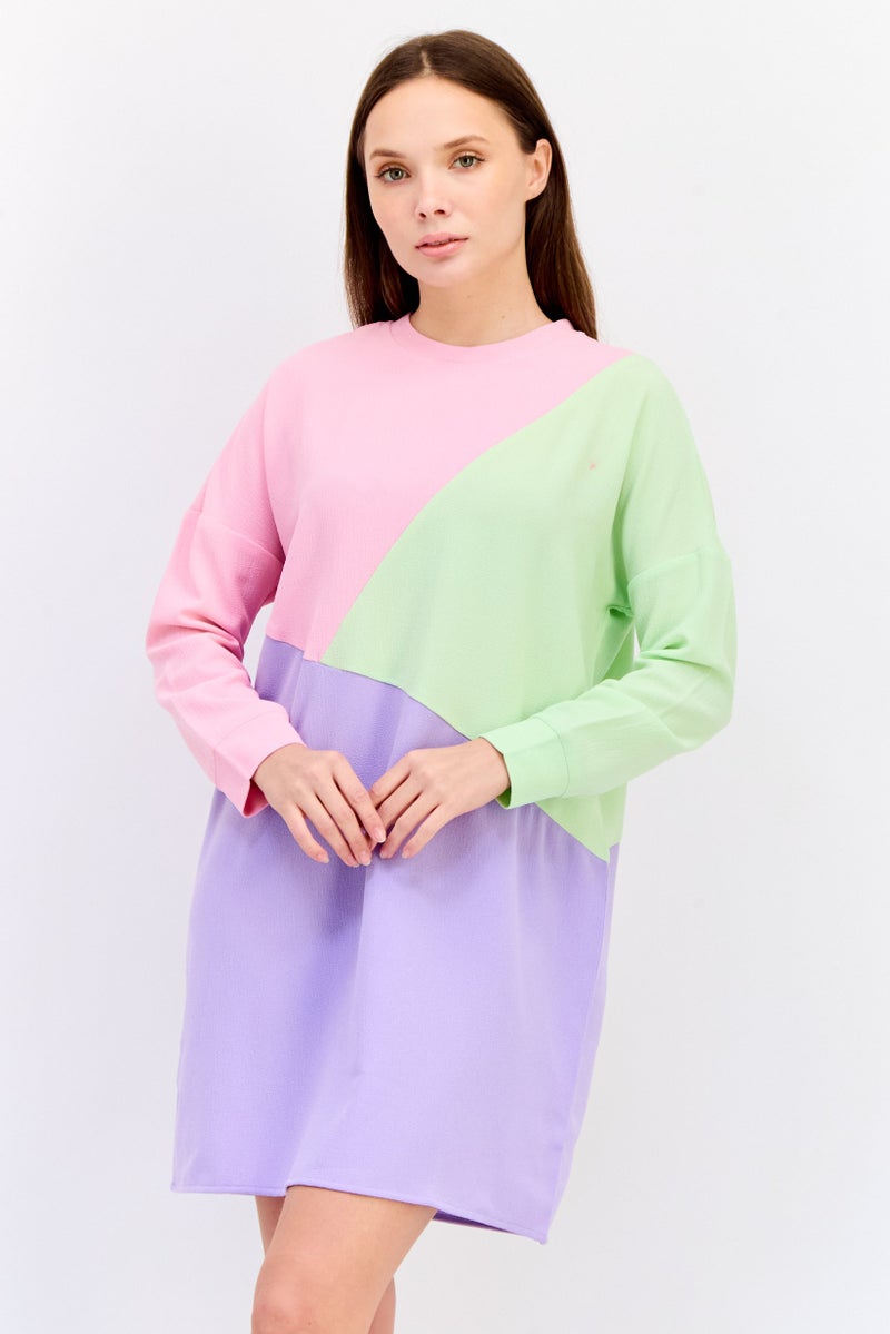 ONLY Women Colorblocked Mini Dress, Multicolor - Image 1