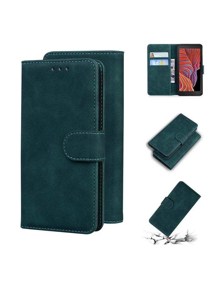 S-TOP Case For Samsung Galaxy Xcover 5 Skin Feel Pure Color Flip Leather Phone Case - Image 1