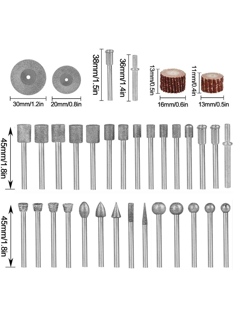 Carving Expert Stone Carving Set Polishing Rotary Tools Diamond Burr Accessories for Carving/Engraving Stone, Rocks,Jewelry, Glass, Ceramics Rotary Tools - Image 2