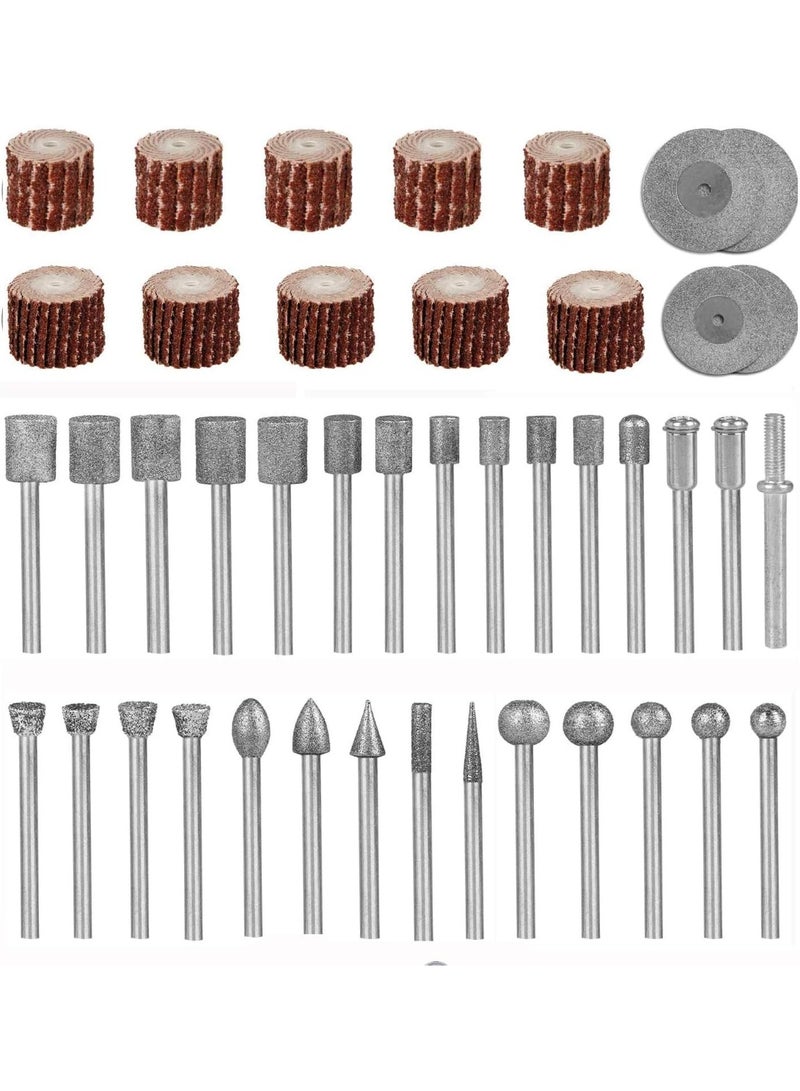 Carving Expert Stone Carving Set Polishing Rotary Tools Diamond Burr Accessories for Carving/Engraving Stone, Rocks,Jewelry, Glass, Ceramics Rotary Tools - Image 1