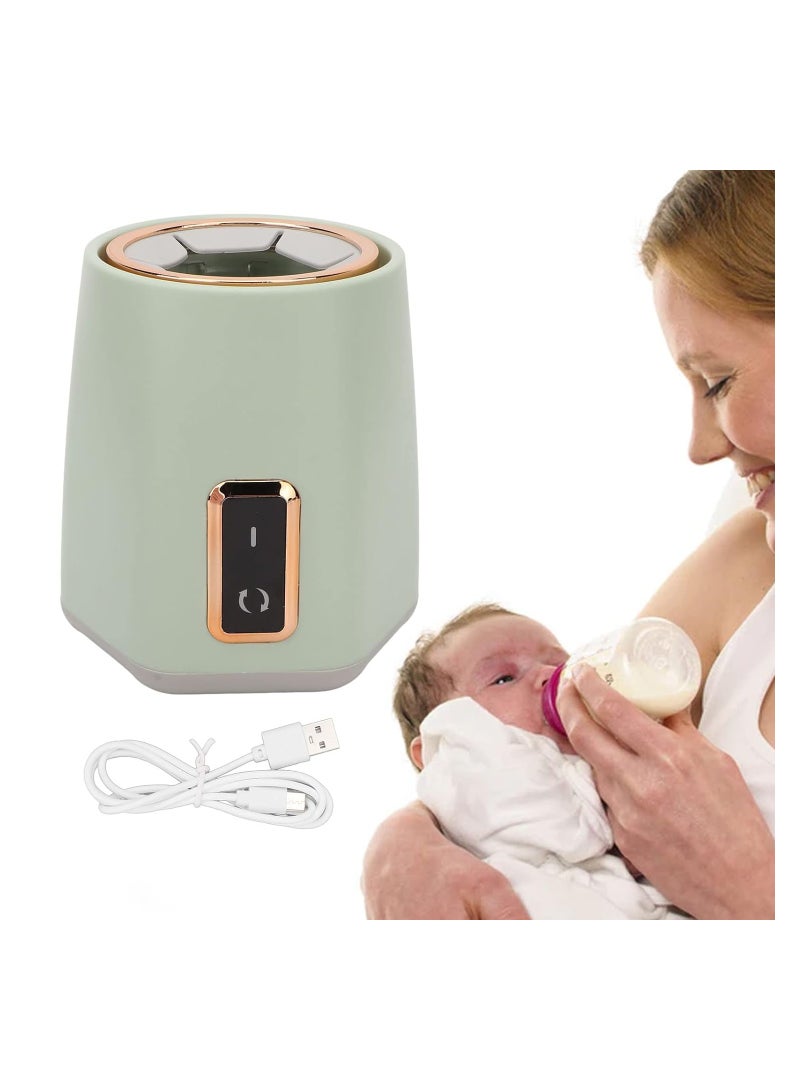 SYOSI Baby Bottle Maker, Baby Bottle Warmer, Electric Baby Bottle Shaker, Automatic High Speed Portable Multifunctional Milk Shaker Machine, Portable Bottle Warmer for Travel, Cordless Milk Warmer (Green)  - Image 1