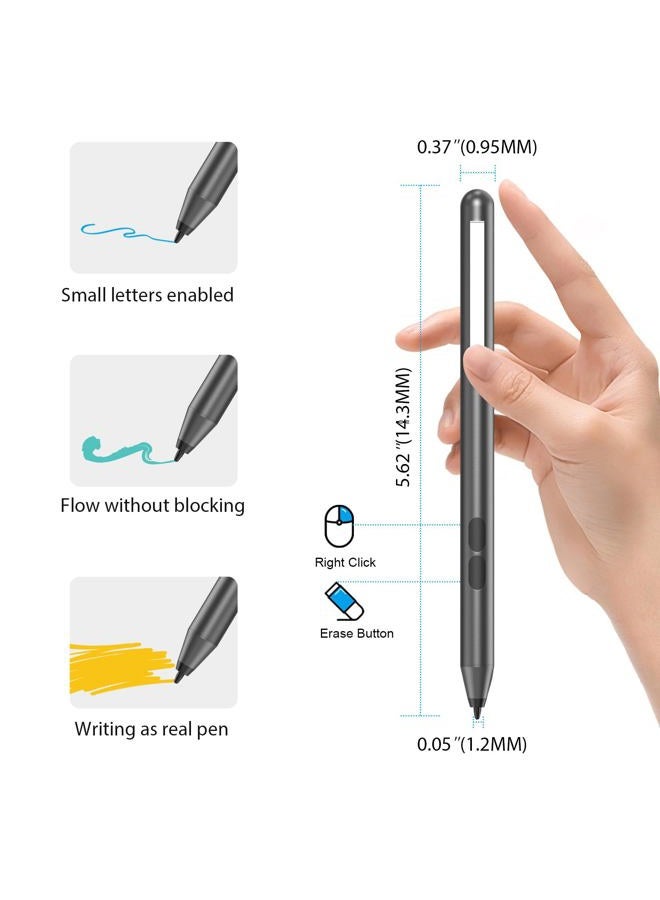 hacey Active Pen for HP Specter X360 Envy X360 Pavilion x360 Spectre x2 Envy x2 Laptop-Specified Surface Pen Microsoft Pen Protocol Inking Model (Grey) - Image 4