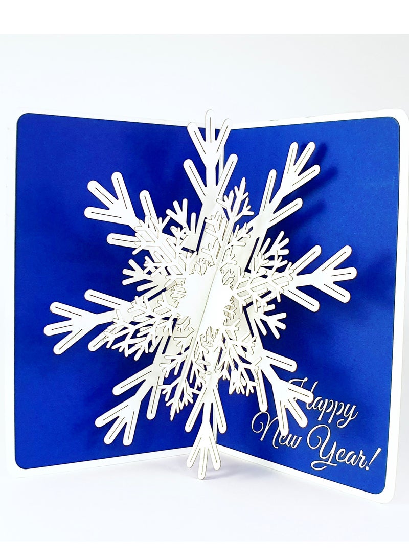 Wow Cards Happy New Year Greeting Card with Pop-Up Snowflake - Image 1