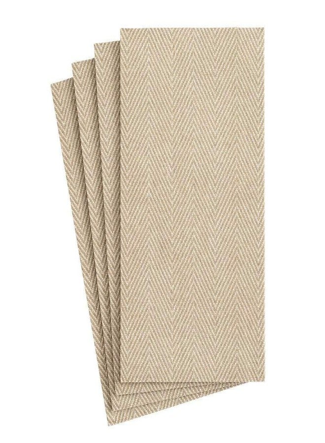 Caspari Paper Guest Towels Jute Linen, 12 Per Box,Tan,Guest Towel,9760GG - Image 1
