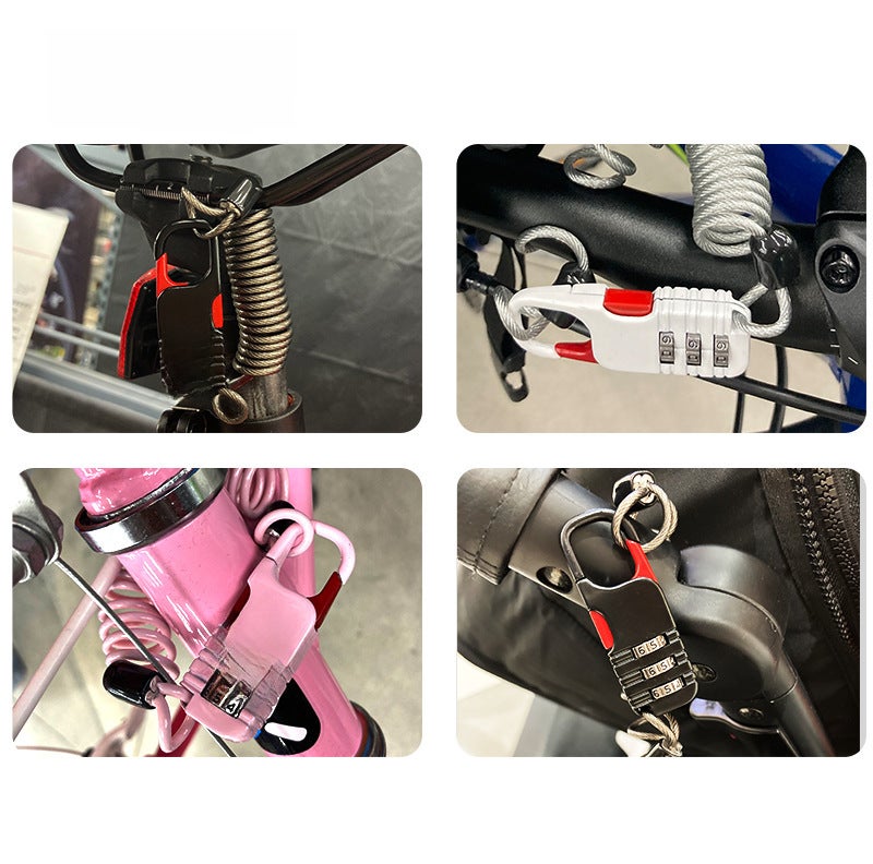 Retractable Luggage Lock Baby Stroller Security Cable Black - Image 2
