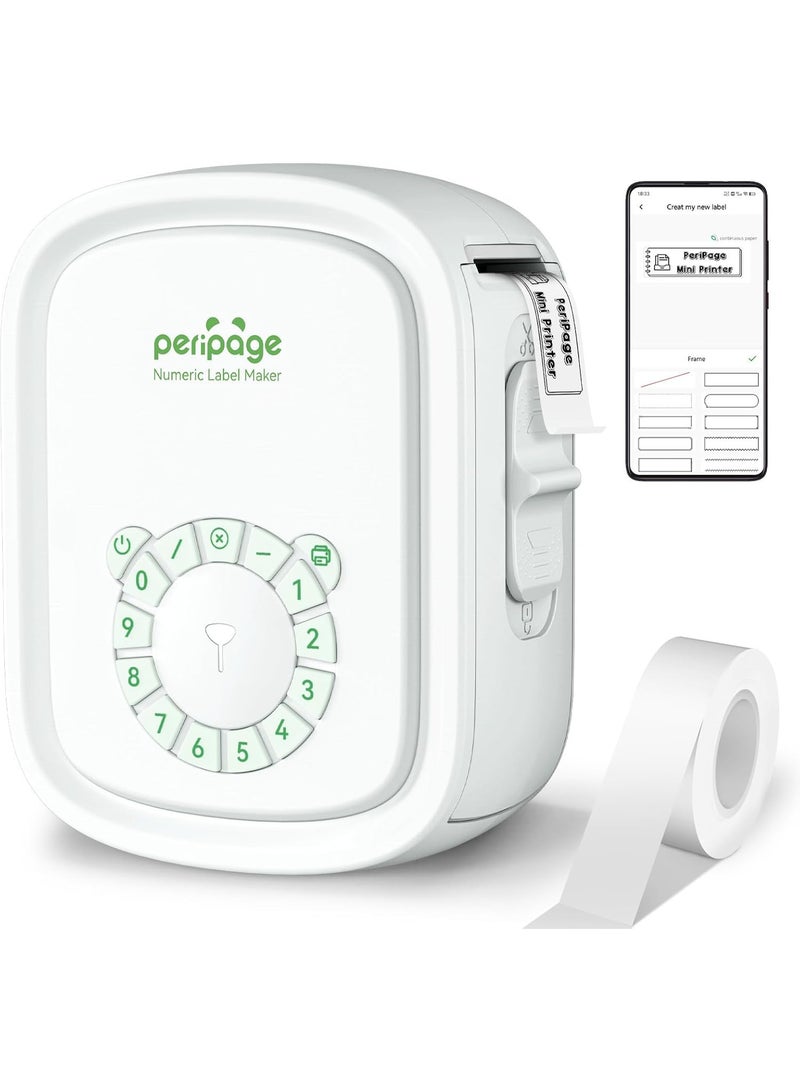 PeriPage P10Pro Portable Label Printer - Wireless Bluetooth Label Printer with Adhesive Tape, Multiple Templates, Easy to Use for Office and Home Organisation, USB Rechargeable (White) - Image 1