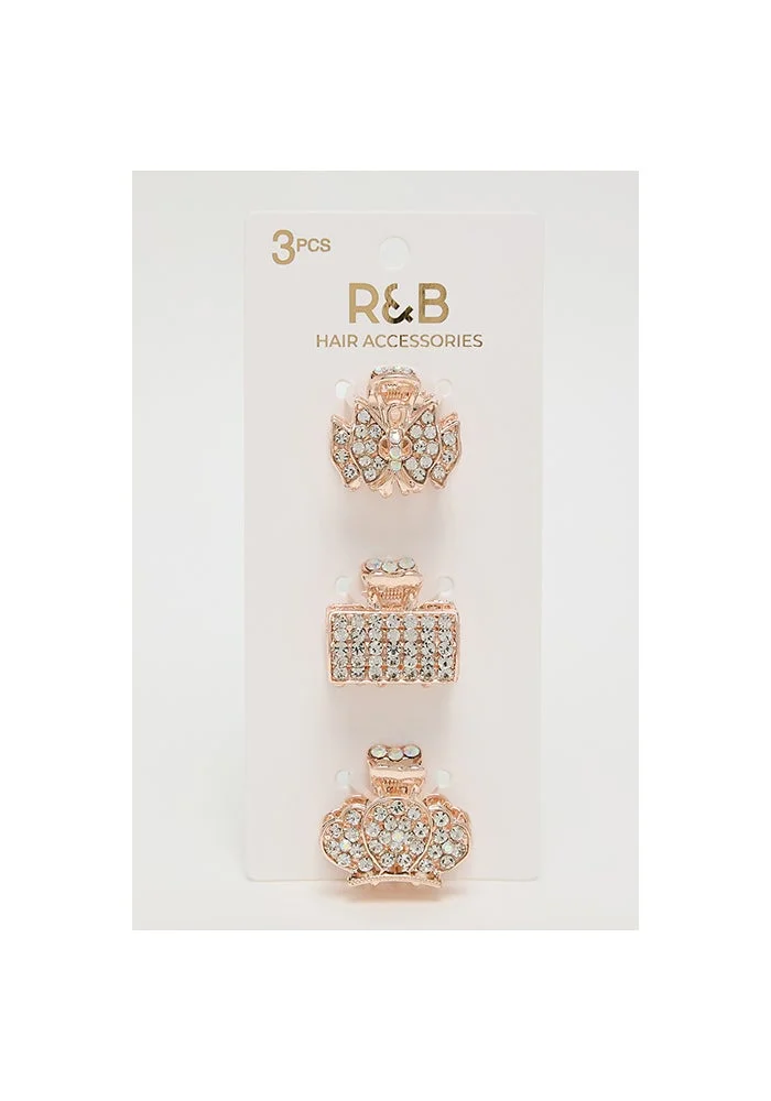 R&b  3 Piece Studded Claw Clips for Women | Best Price UAE