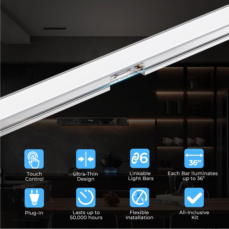 VST Smart Under Cabinet Lighting 6 Bars - UL Listed CRI 93+ Adjustable COB Strip Lights, Alexa & Google Home Compatible, App/Voice/Hand Wave Control for Kitchen Cabinets & Closets - Image 4