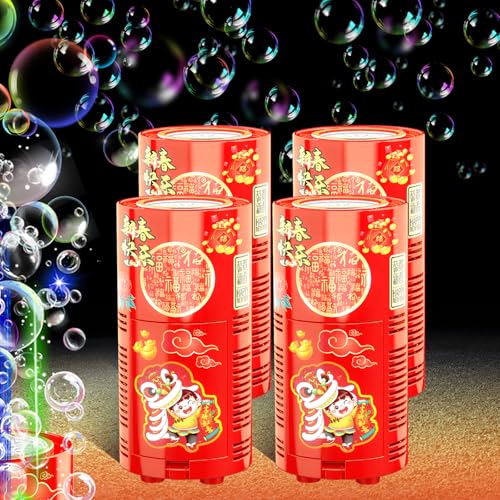 Ivtivfu Bubble Machine 4PCS 13 Holes with LED Lights Automatic Bubble Blower Toys Portable Bubbles Maker for Wedding Christmas Chinese New Years Party Decorations Kids Birthday Gifts Balloons Banner - Image 1