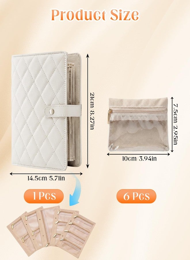 Waaqkid 7 Pack Jewelry Book Organizer, Travel Jewelry Binder Storage Earring Book Pouch Bag - Image 4
