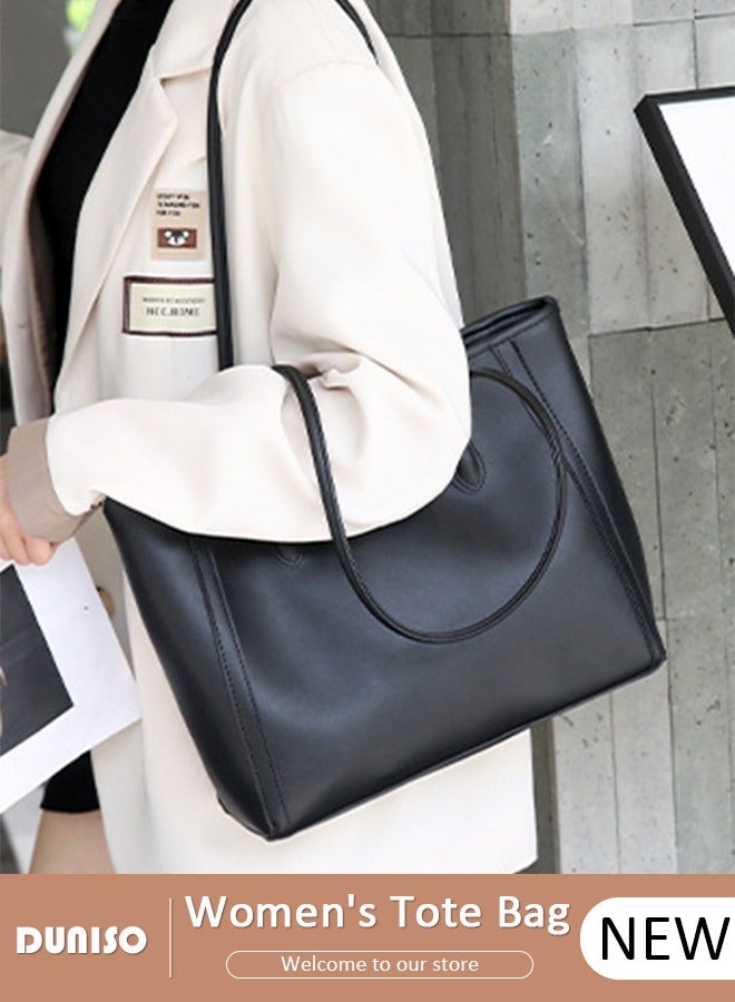 DUNISO Women's Shoulder Tote Bag Faux Leather Handbag For Women Large Capacity Bucket Bag Fashionable Travel Messenger Shoulder Bag For Ladies Girls College Students - Image 1