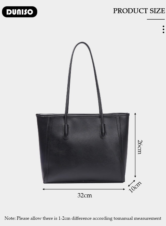 DUNISO Women's Shoulder Tote Bag Faux Leather Handbag For Women Large Capacity Bucket Bag Fashionable Travel Messenger Shoulder Bag For Ladies Girls College Students - Image 4