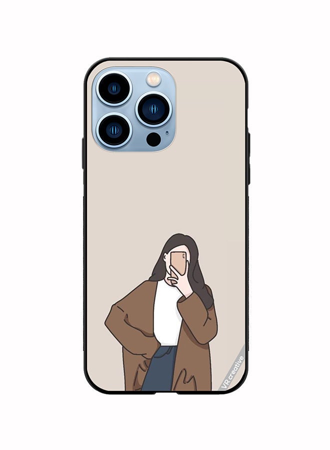 VR CREATIVE Protective Case Cover For Apple iPhone 13 Pro Max Minimilist Girl Design Multicolour - Image 1