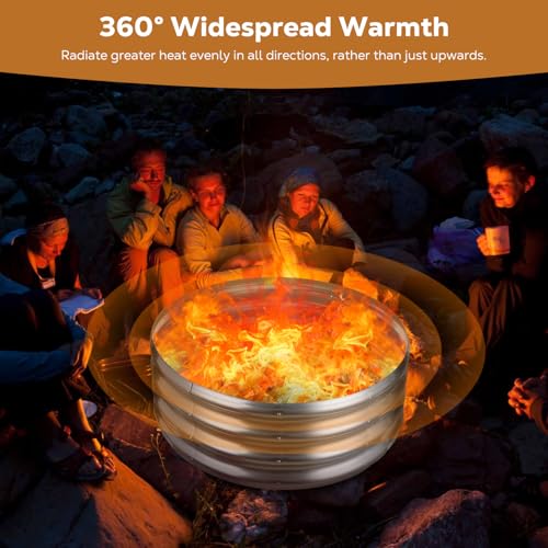 Raynesys 36 Inch Round Galvanized Fire Pit Ring, Silver Round Galvanized Fire Ring, 3 Feet Diameter Fire Pit, Outdoor Pits for Backyard, Camping, Bonfire - Image 3