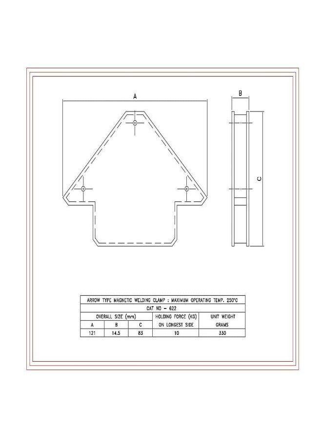 PML ARROW TYPE MULTI ANGLE MAGNETIC WELDING CLAMPS - CAT NO. 622 - Image 3