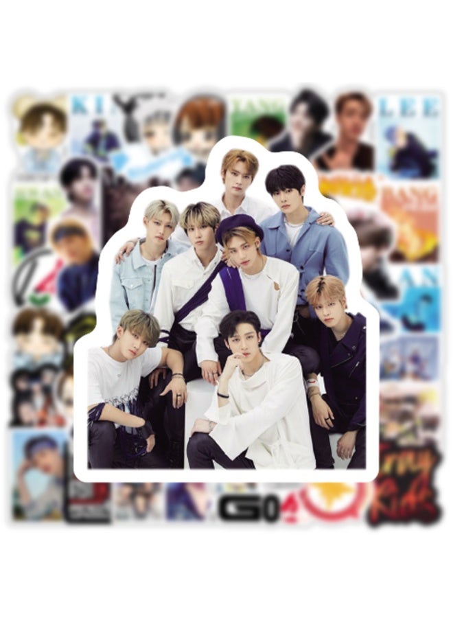 NIBEMINENT 50 Pcs Kpop Stray Kids Deco Kit Waterproof Stickers, High Definition Printing Bright Colors, Suitable for Laptop Skateboard Luggage Water Bottle Guitar DIY - Image 3