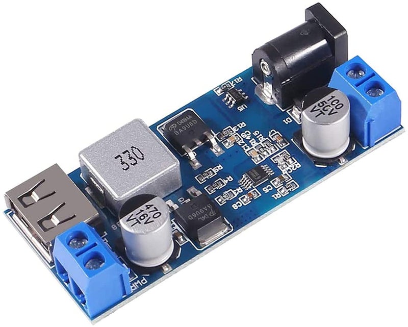 REES52 REES52 2Pcs Buck Converter Module 12v to 5v 5A USB Voltage Regulator DC 9V36V Step Down to USB 5V Transformer Dual Output Voltage Regulator Board for Phone Fast Charging - Image 5
