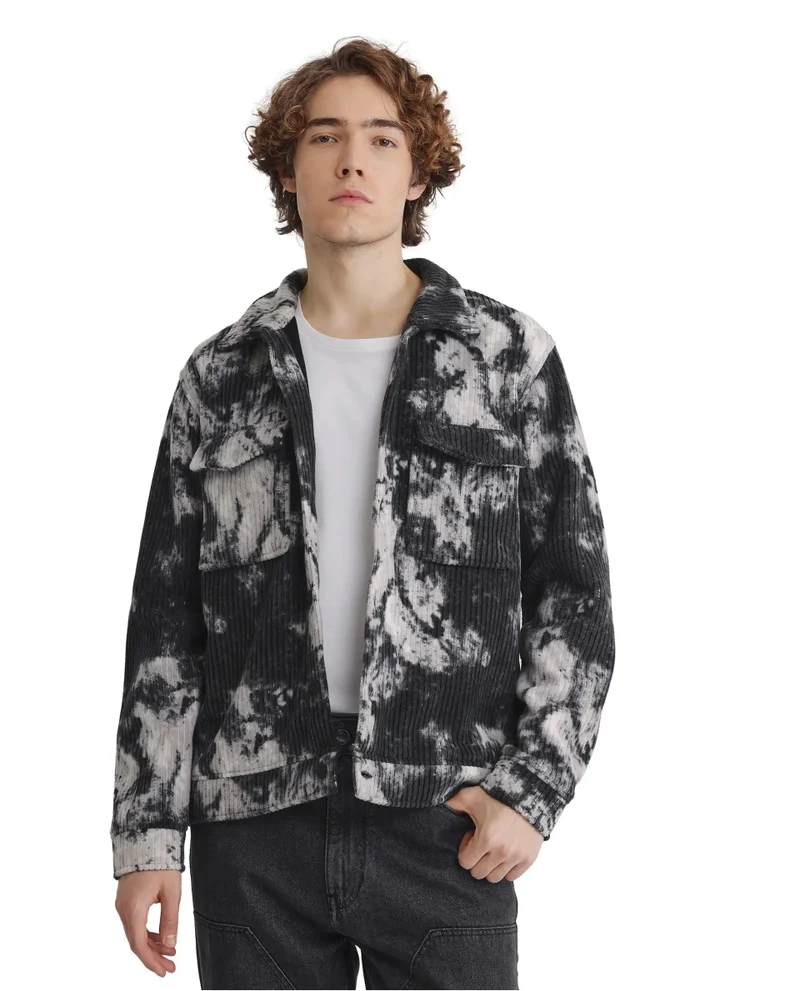 Rare Rabbit Men's Ribbed Abstract Print Jacket