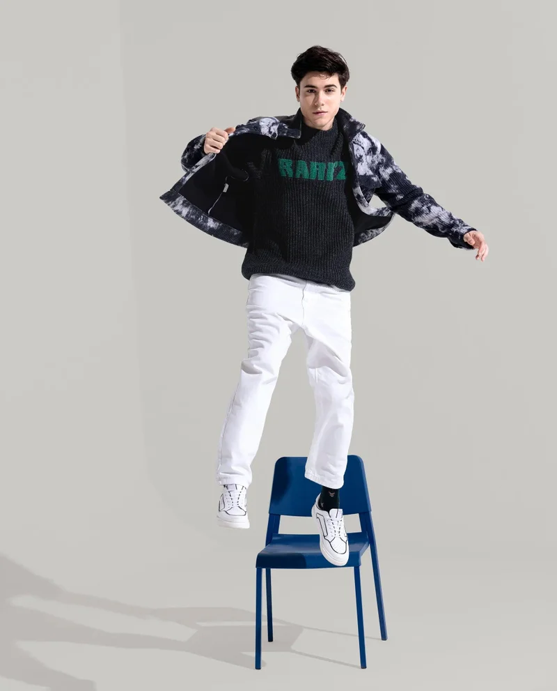Rare Rabbit Men's Ribbed Abstract Print Jacket